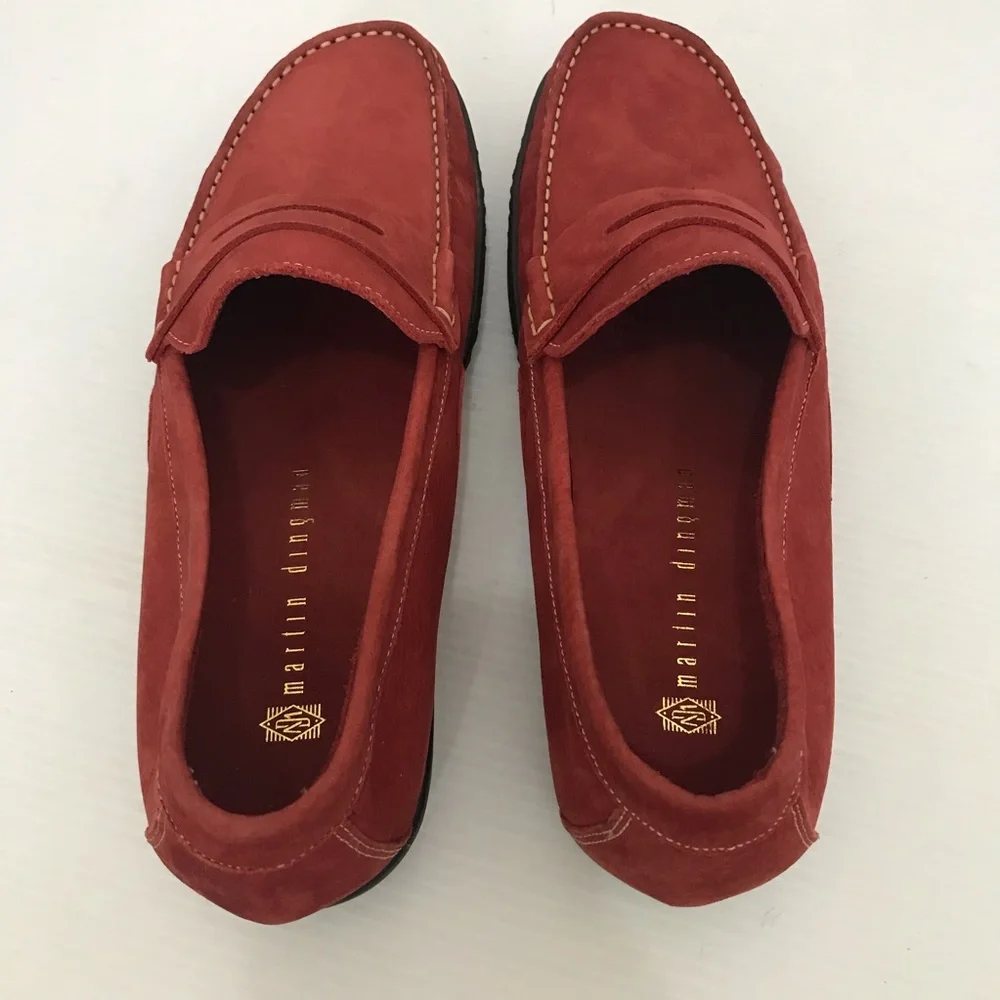 Martin Dingman Men's Red Loafers Size 9.5